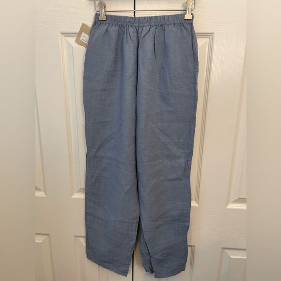 J Jill 100% Linen Blue Pants Size XSP - Picture 2 of 8